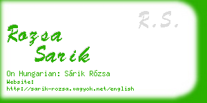 rozsa sarik business card